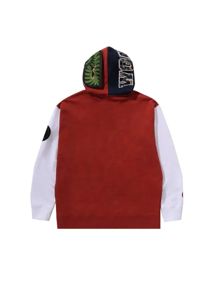 Худи BAPE Shark Full Zip Hoodie France — изображение 2 из 3, бордовый