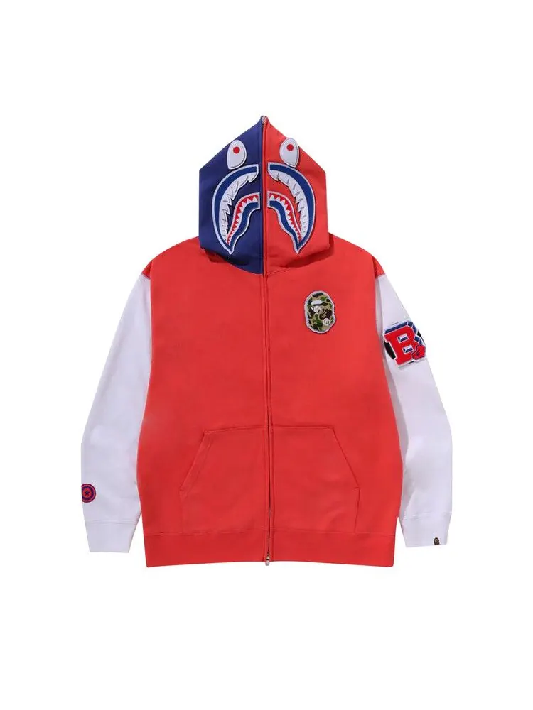 Худи BAPE Shark Full Zip Hoodie Japan 'Red' — изображение 1 из 2, красный