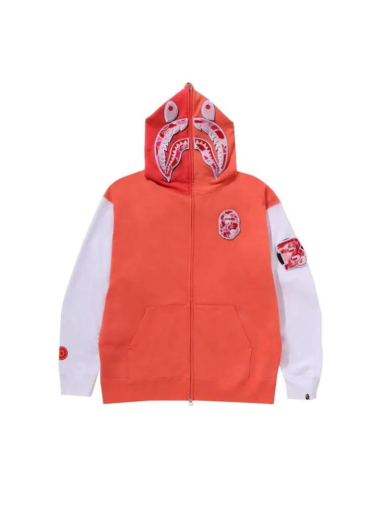 Худи BAPE Shark Full Zip Hoodie Korea — изображение 1 из 2, оранжевый