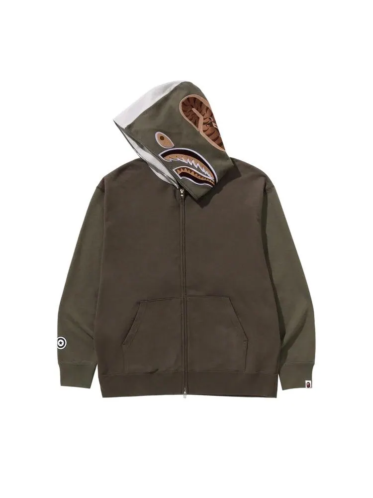 Худи BAPE Shark Full Zip Hoodie #2 — изображение 4 из 4, оливковый