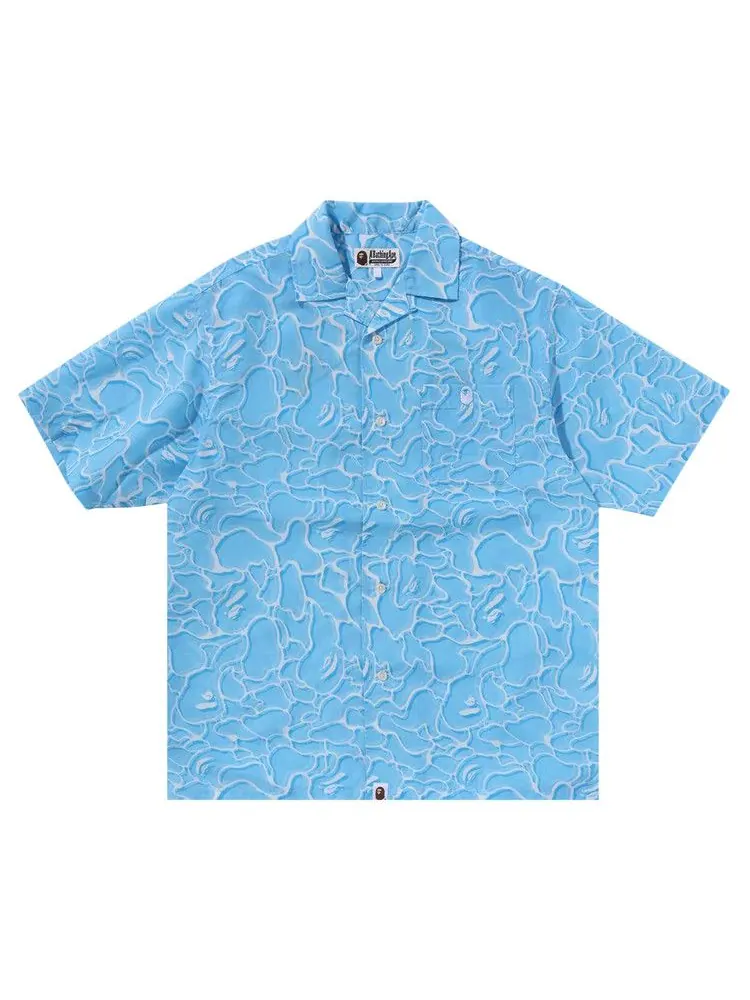 Рубашка BAPE ABC Sea Surface Camo Open Collar Shirt — изображение 1 из 2, синий