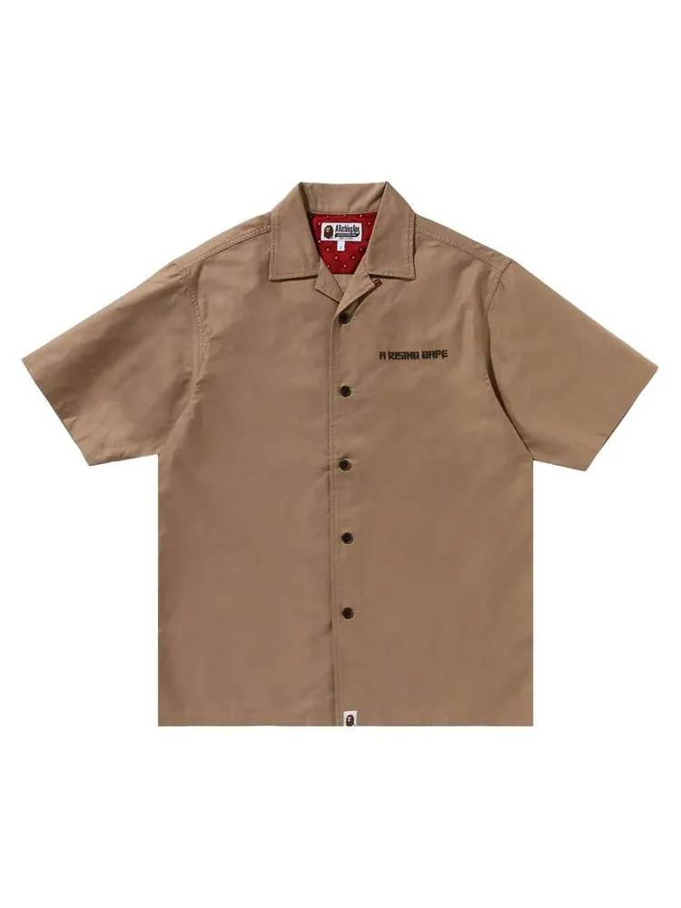 Рубашка BAPE Dragon Embroidery Open Collar Shirt — изображение 1 из 3, бежевый