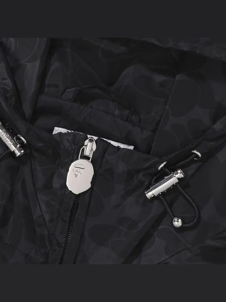Куртка BAPE Solid Color Nylon Hooded Jacket — изображение 3 из 3, черный