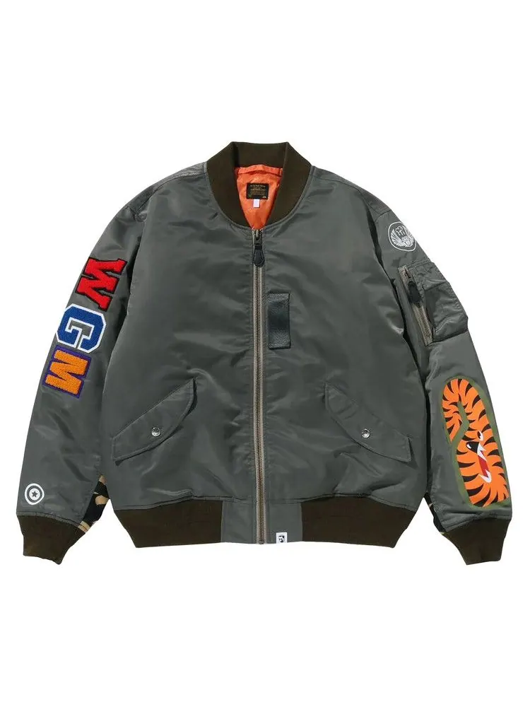Куртка BAPE Shark MA-1 Bomber Jacket — изображение 1 из 3, оливковый