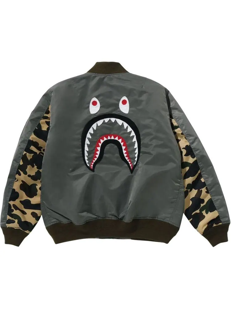 Куртка BAPE Shark MA-1 Bomber Jacket — изображение 2 из 3, оливковый