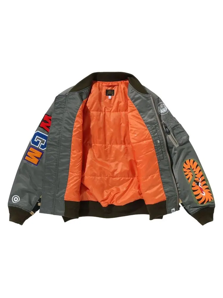 Куртка BAPE Shark MA-1 Bomber Jacket — изображение 3 из 3, оливковый