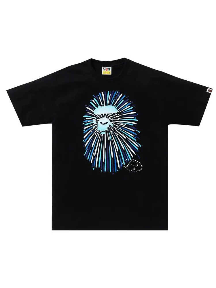 Футболка BAPE Ape Head Firework Tee #1 — изображение 1 из 1, черный/синий