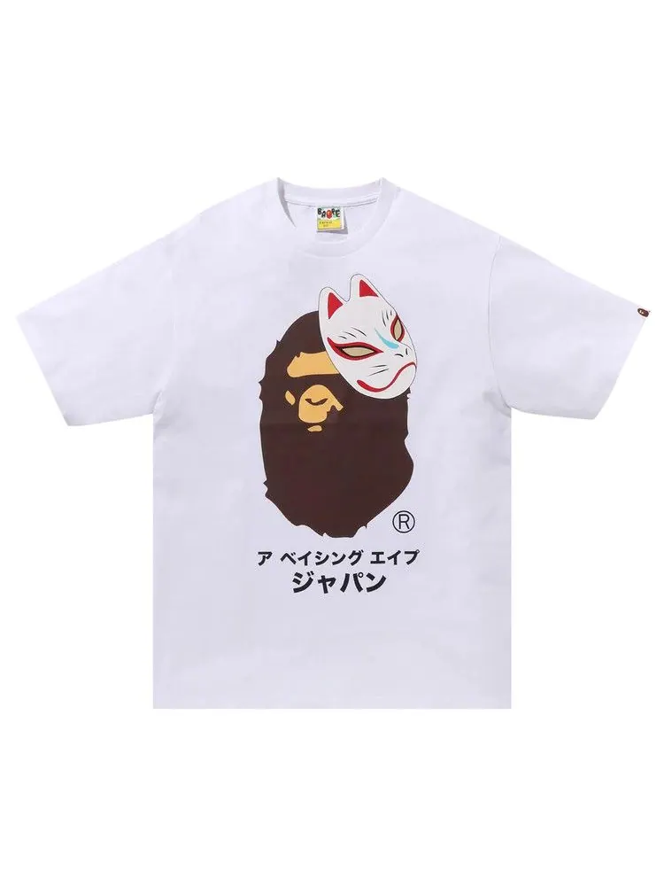 Футболка BAPE Japanese Fox Mask Tee — изображение 1 из 1, белый
