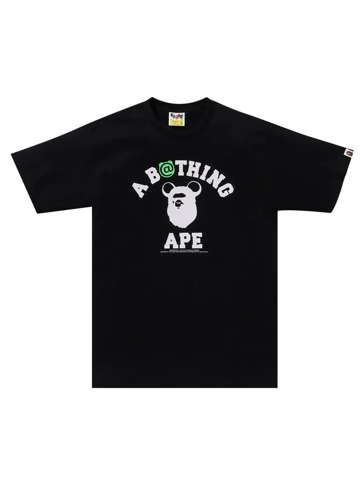 Футболка BAPE x MEDICOM TOY Bear College Tee — изображение 1 из 2, черный