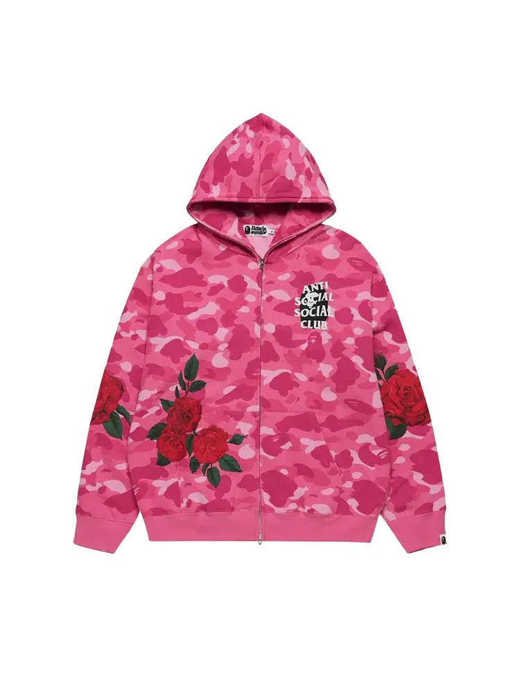 Худи BAPE x Anti Social Social Club Full Zip Hoodie — изображение 1 из 2, розовый