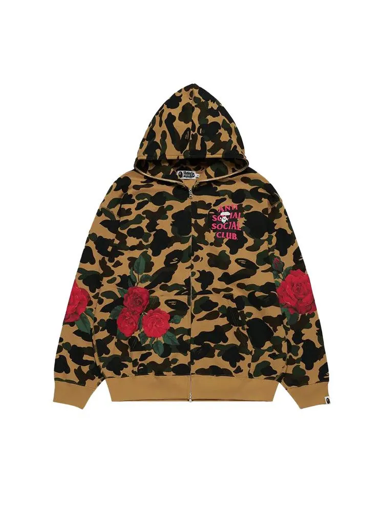 Худи BAPE x Anti Social Social Club Full Zip Hoodie — изображение 1 из 2, желтый