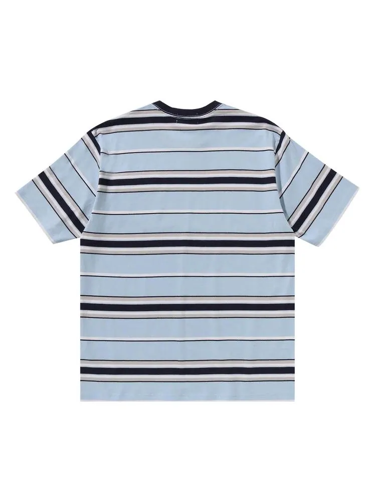 Футболка BAPE Ape Head One Point Pocket Relaxed Fit Stripe Tee, Sax — изображение 2 из 2, синий