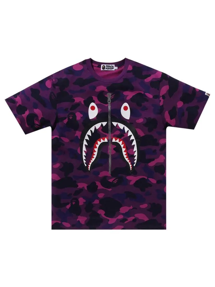 Футболка BAPE Color Camo Shark Tee — изображение 1 из 3, фиолетовый