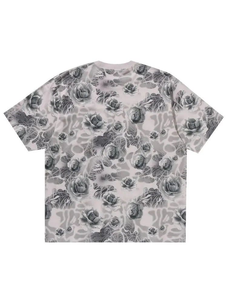 Футболка BAPE Floral Solid Camo Logo Relaxed Fit Tee — изображение 2 из 3, серый