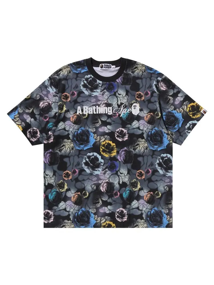 Футболка BAPE Floral Camo Logo Relaxed Fit Tee — изображение 1 из 2, черный