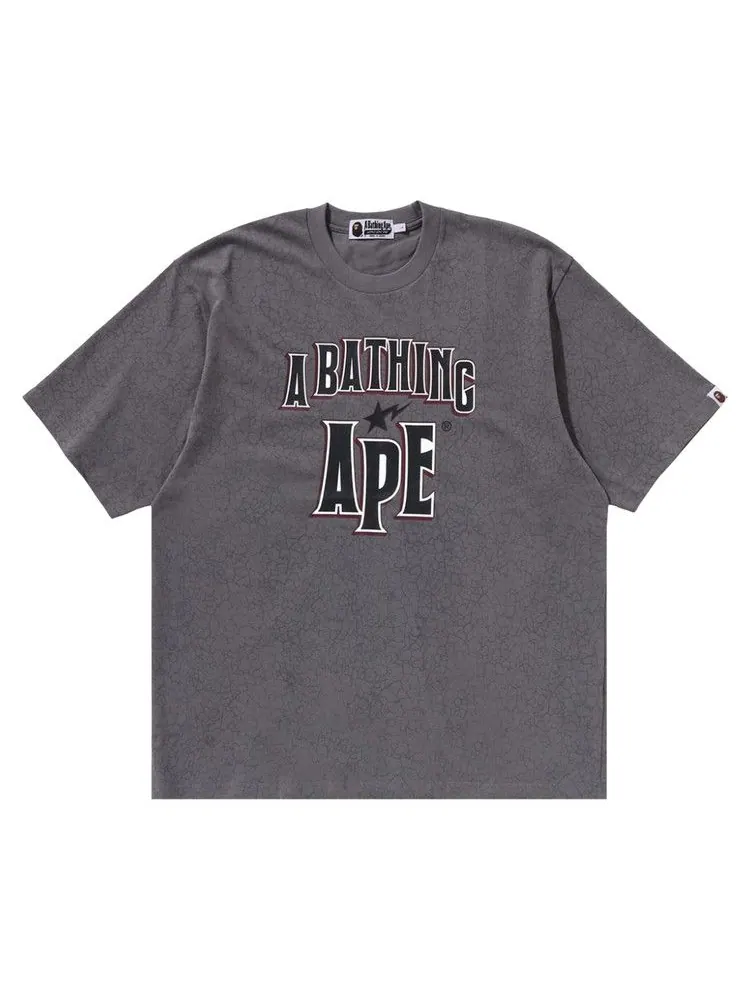 Футболка BAPE Crack Print Pattern Logo Relaxed Fit Tee — изображение 1 из 1, черный