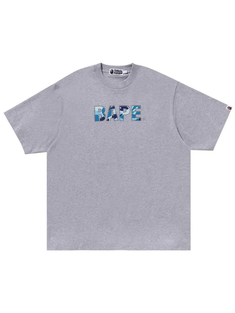 Футболка BAPE Rhinestone Logo Relaxed Fit Tee — изображение 1 из 3, серый