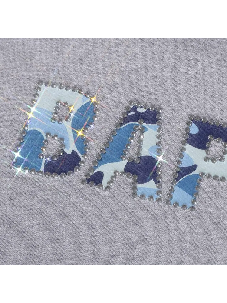 Футболка BAPE Rhinestone Logo Relaxed Fit Tee — изображение 3 из 3, серый