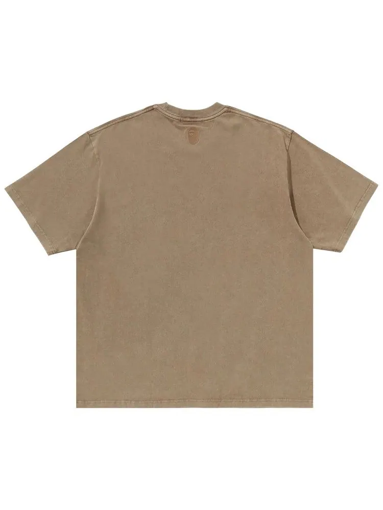 Футболка BAPE Garment Dye Bathing Ape Logo Relaxed Fit Tee — изображение 2 из 3, бежевый