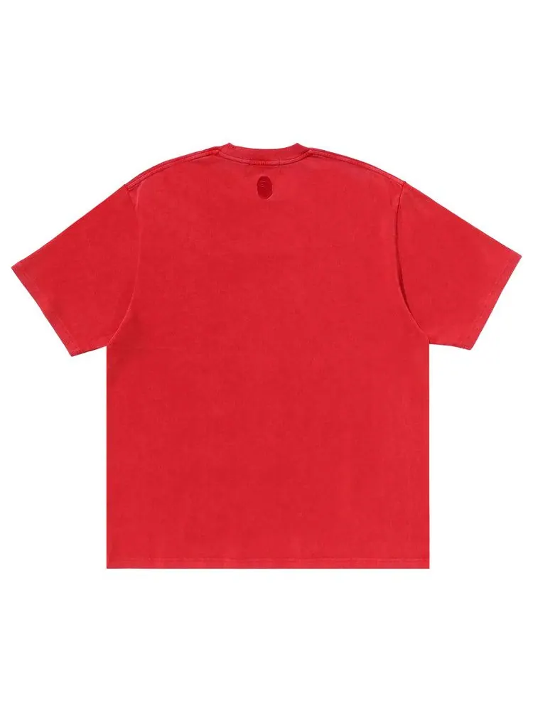 Футболка BAPE Garment Dye Bathing Ape Logo Relaxed Fit Tee — изображение 2 из 3, красный