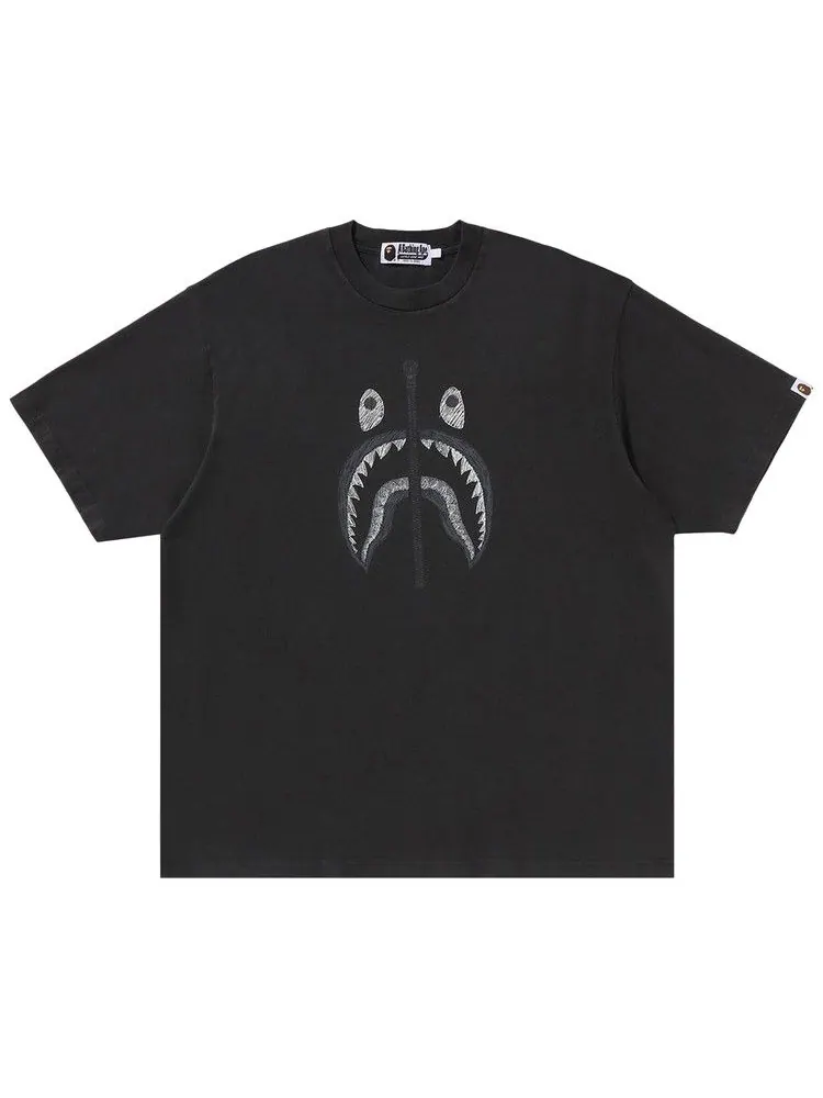 Футболка BAPE Garment Dye Shark Relaxed Fit Tee — изображение 1 из 4, черный