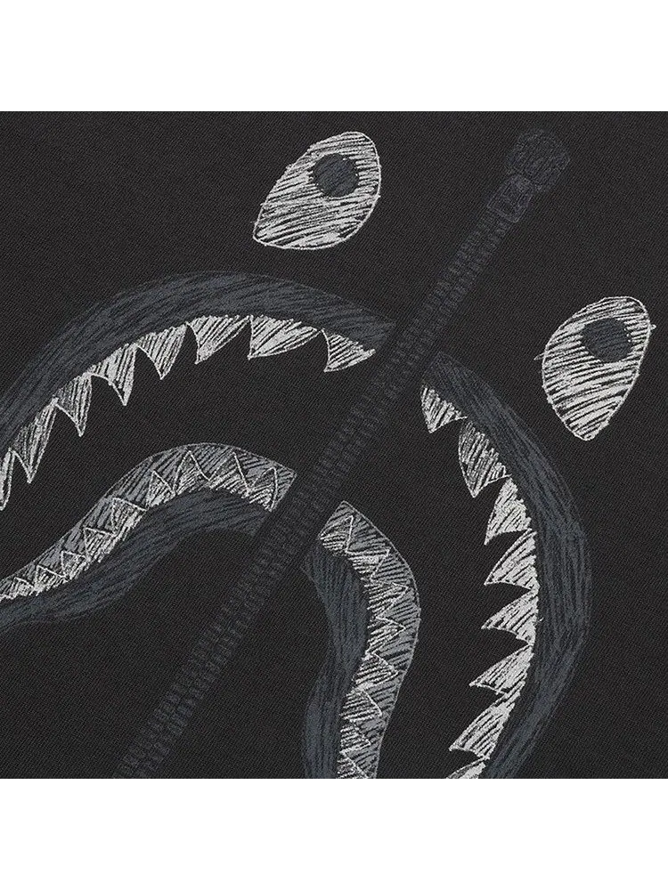 Футболка BAPE Garment Dye Shark Relaxed Fit Tee — изображение 3 из 4, черный