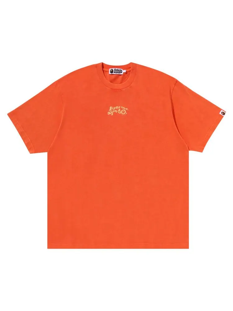 Футболка BAPE Garment Dye Logo Relaxed Fit Tee — изображение 1 из 3, оранжевый