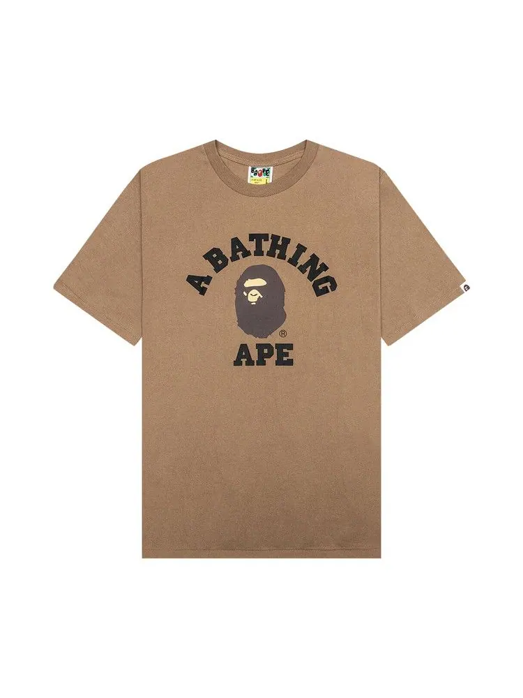 Футболка BAPE College Tee — изображение 1 из 3, бежевый