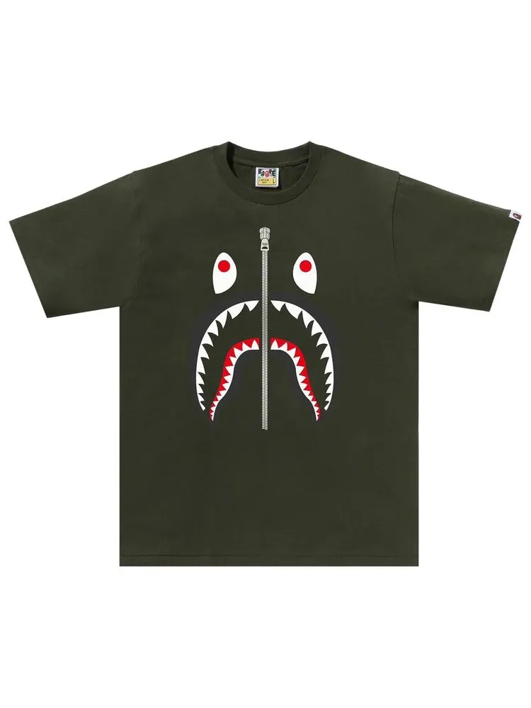 Футболка BAPE Shark Tee — изображение 1 из 1, оливковый