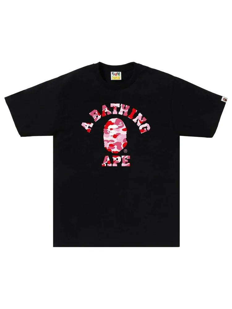 Футболка BAPE ABC Camo College Tee — изображение 1 из 1, черный/розовый