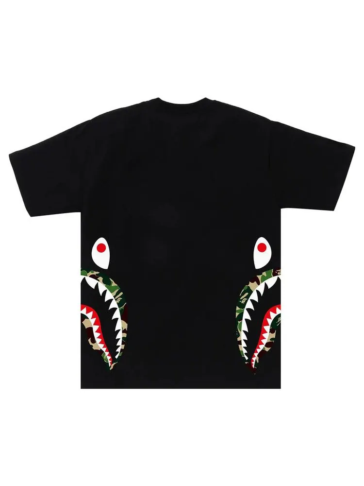 Футболка BAPE ABC Camo Side Shark Tee — изображение 2 из 2, черный/зеленый