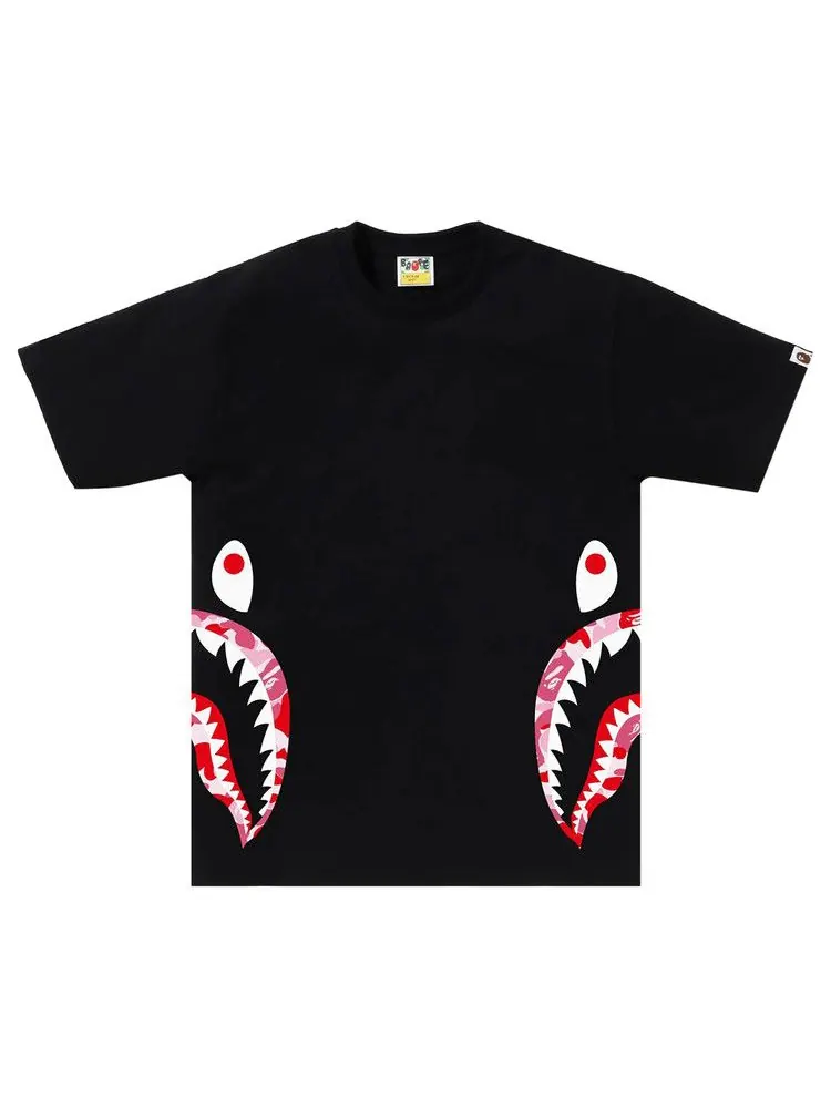 Футболка BAPE ABC Camo Side Shark Tee — изображение 1 из 2, черный/розовый