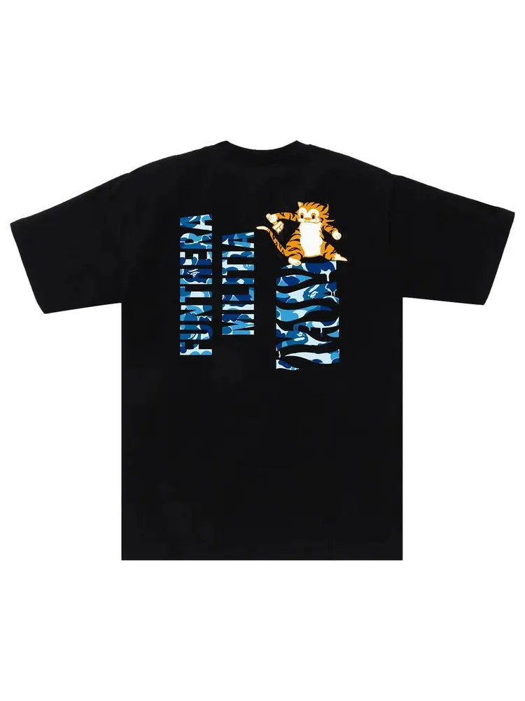 Футболка BAPE ABC Camo Tiger Tee — изображение 2 из 2, черный/синий