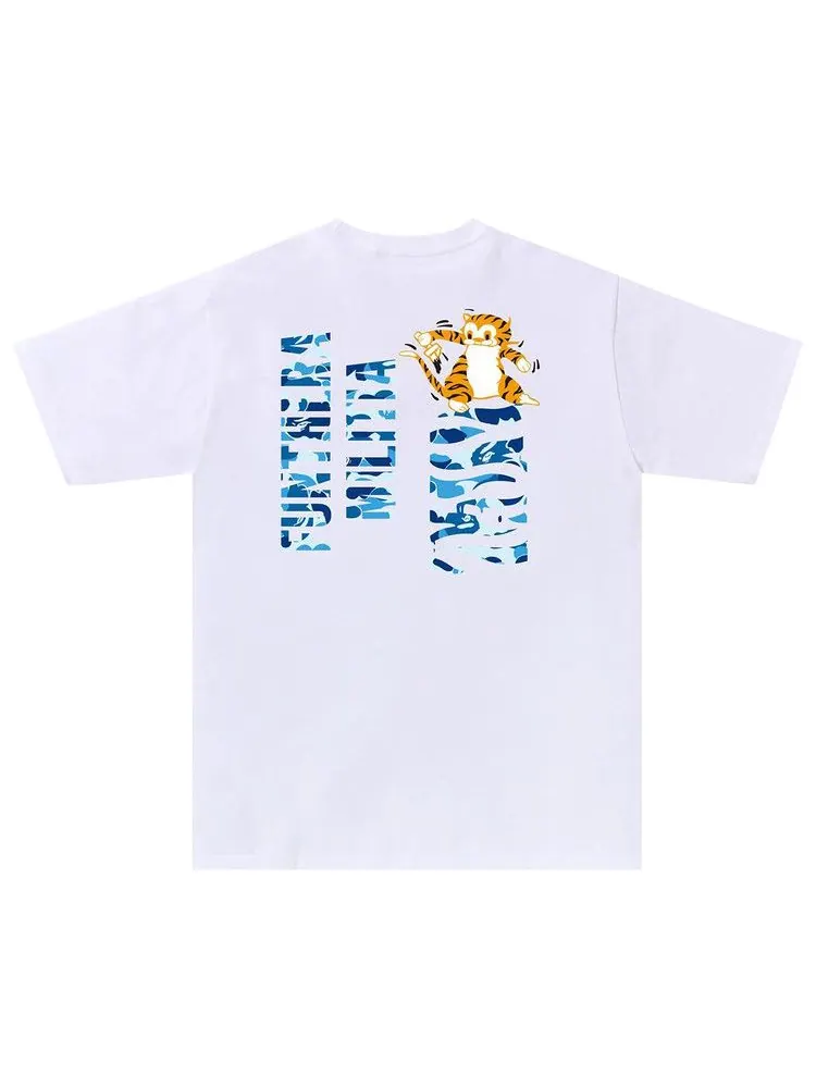 Футболка BAPE ABC Camo Tiger Tee — изображение 2 из 2, белый/синий