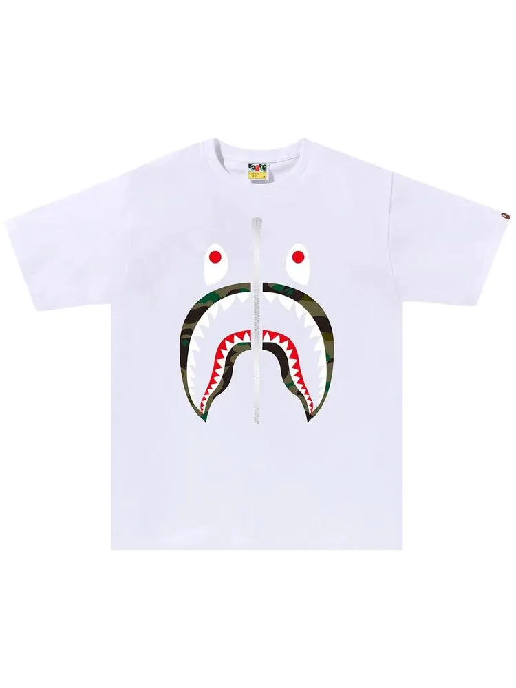 Футболка BAPE 1st Camo Shark Tee — изображение 1 из 1, белый/зеленый