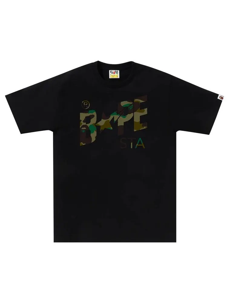 Футболка BAPE 1st Camo Bape Sta Tee — изображение 1 из 1, черный/зеленый