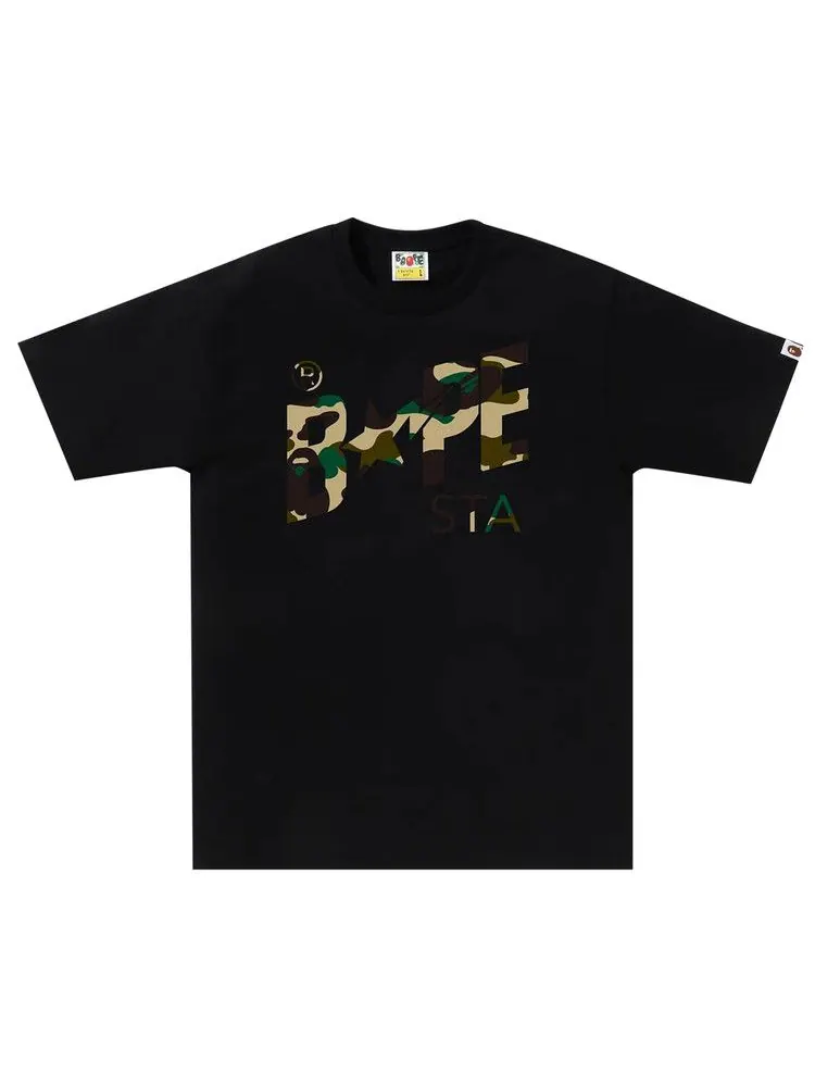 Футболка BAPE 1st Camo Bape Sta Tee — изображение 1 из 1, черный/желтый