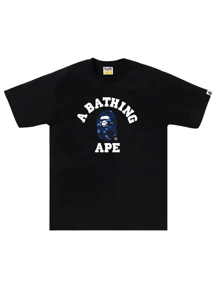 Футболка BAPE Color Camo College Tee — изображение 1 из 1, черный/темно-синий