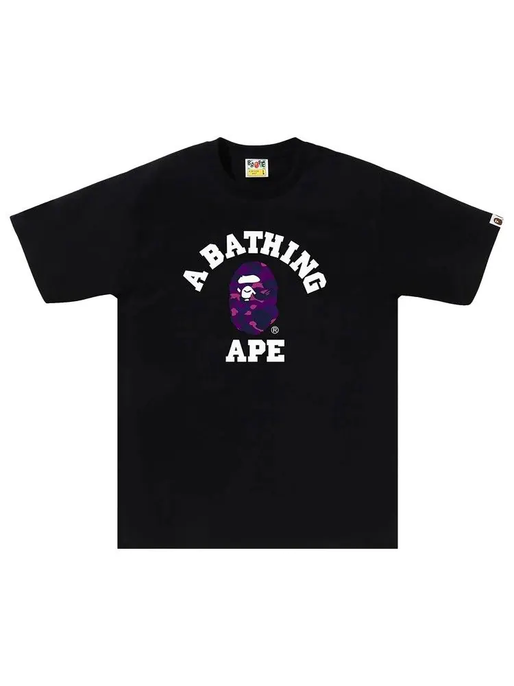 Футболка BAPE Color Camo College Tee — изображение 1 из 1, черный/фиолетовый