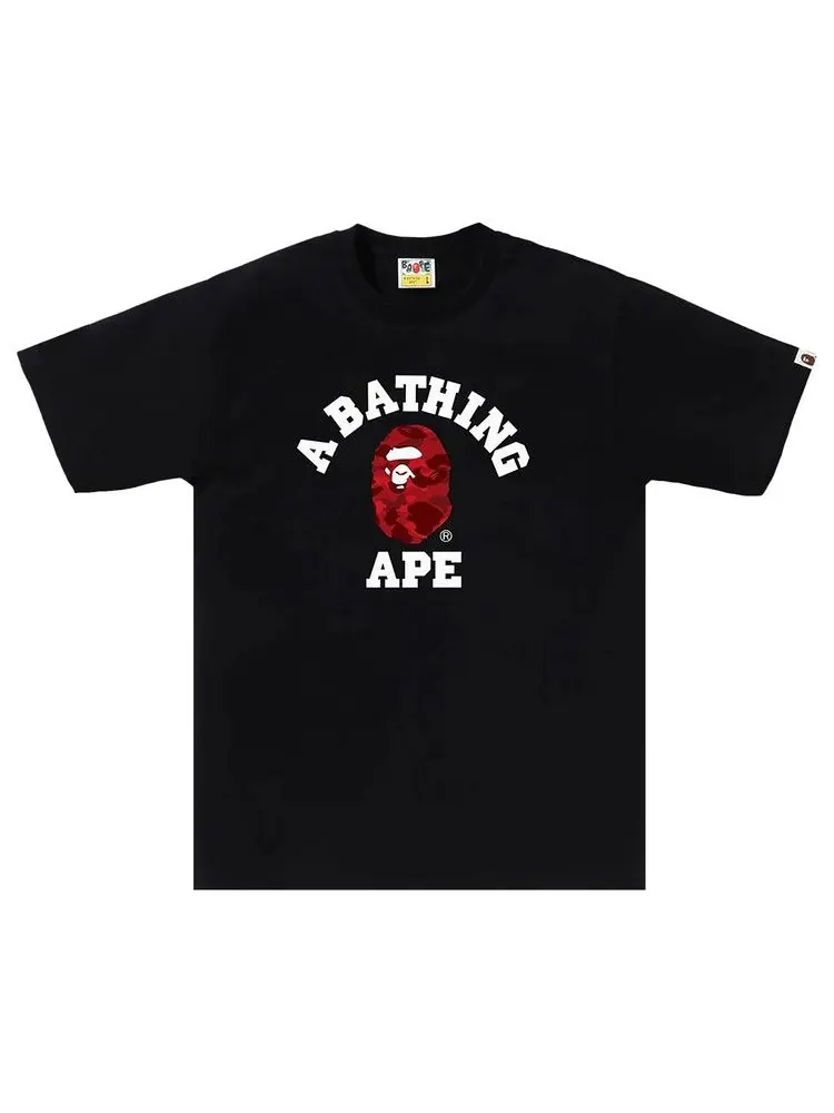 Футболка BAPE Color Camo College Tee — изображение 1 из 1, черный/красный