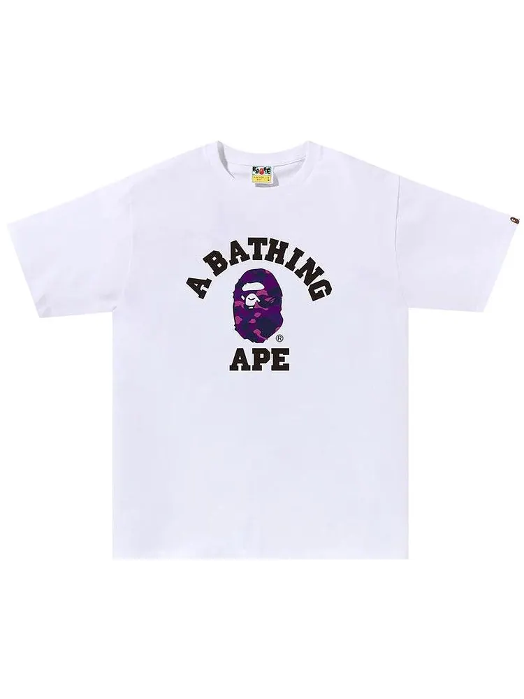 Футболка BAPE Color Camo College Tee — изображение 1 из 1, белый/фиолетовый