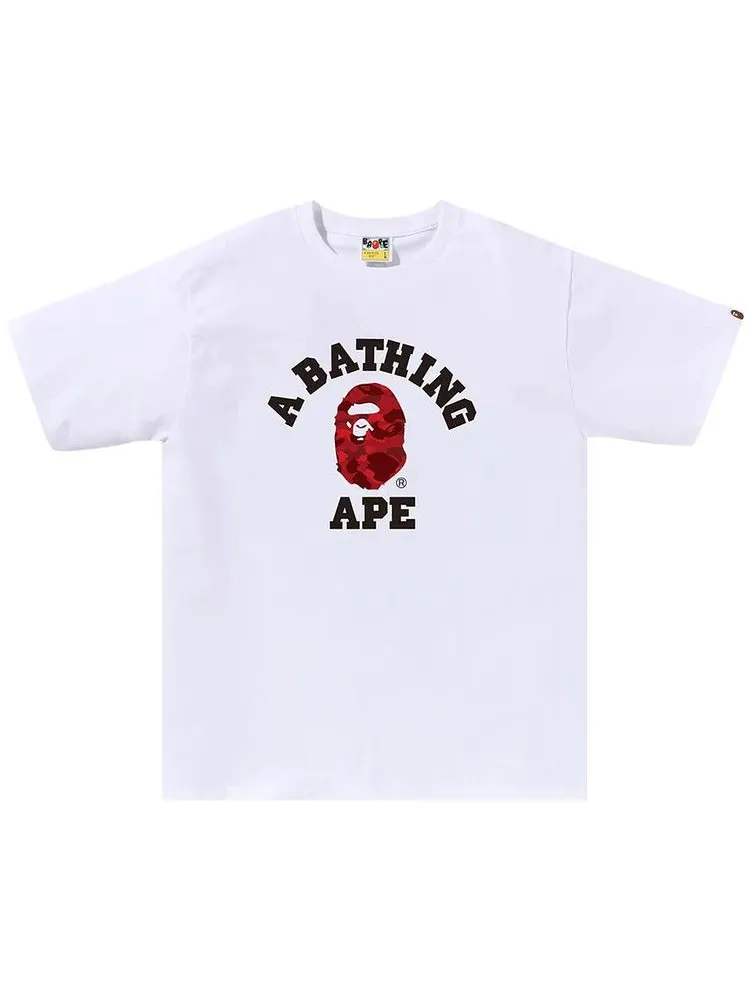 Футболка BAPE Color Camo College Tee — изображение 1 из 1, белый/красный