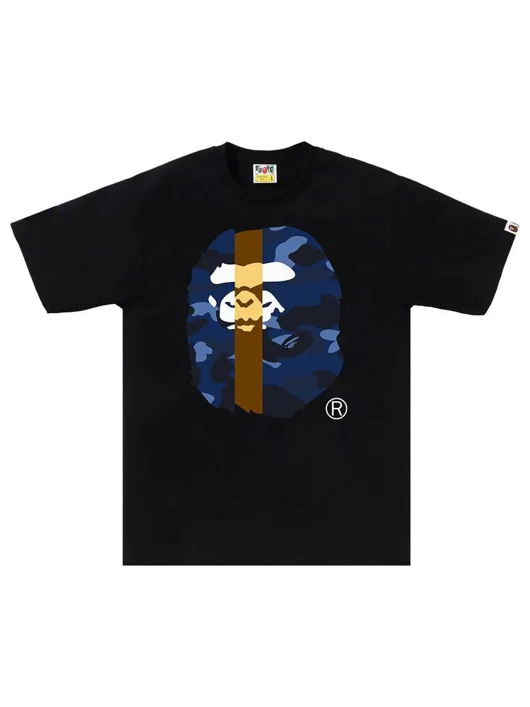 Футболка BAPE Color Camo Transform Big Ape Head Tee — изображение 1 из 1, черный/темно-синий
