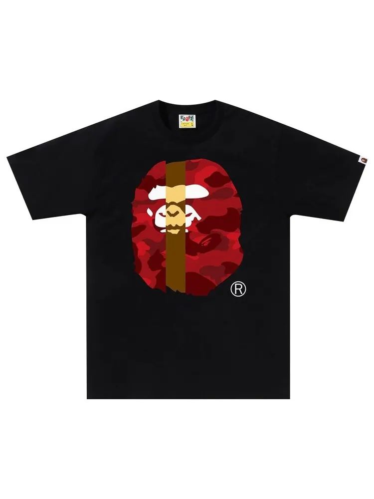 Футболка BAPE Color Camo Transform Big Ape Head Tee — изображение 1 из 1, черный/красный