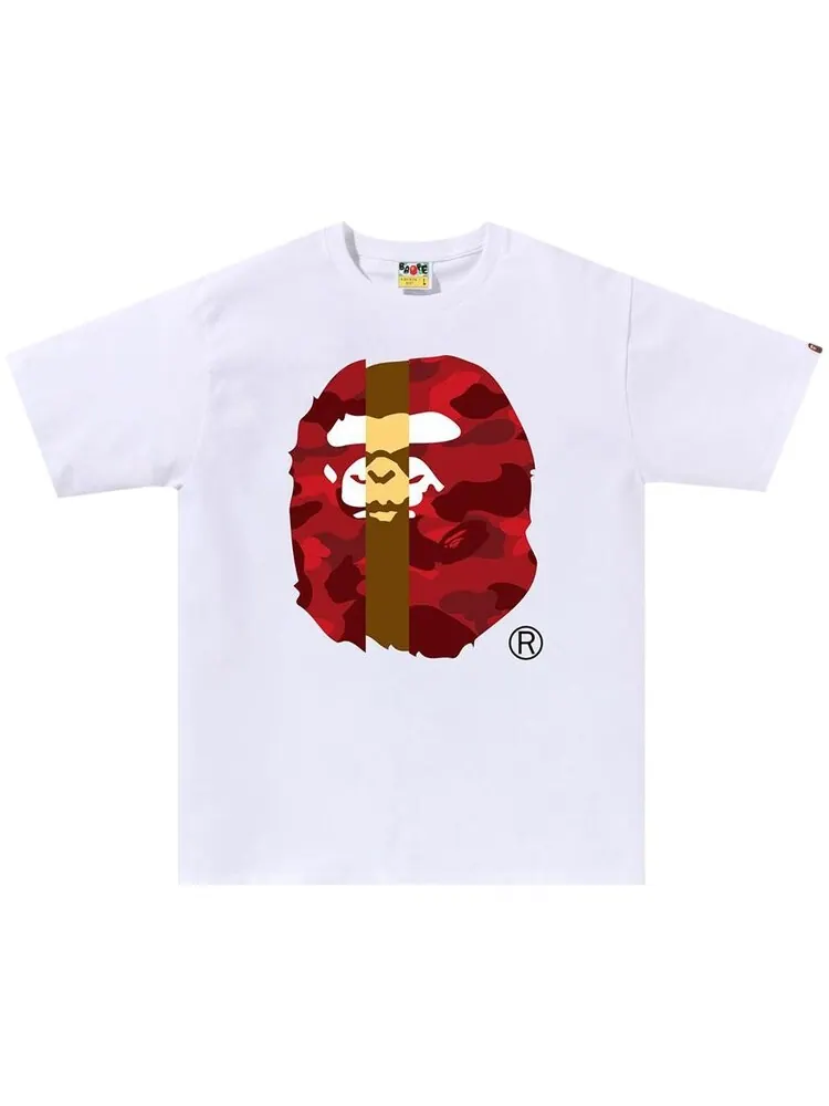 Футболка BAPE Color Camo Transform Big Ape Head Tee — изображение 1 из 1, белый/красный