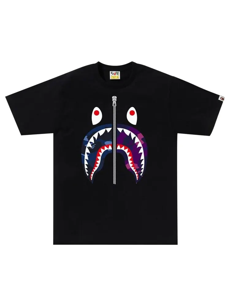 Футболка BAPE Color Camo Separate Shark Tee — изображение 1 из 1, черный/темно-синий