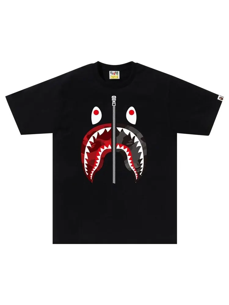 Футболка BAPE Color Camo Separate Shark Tee — изображение 1 из 1, черный/красный