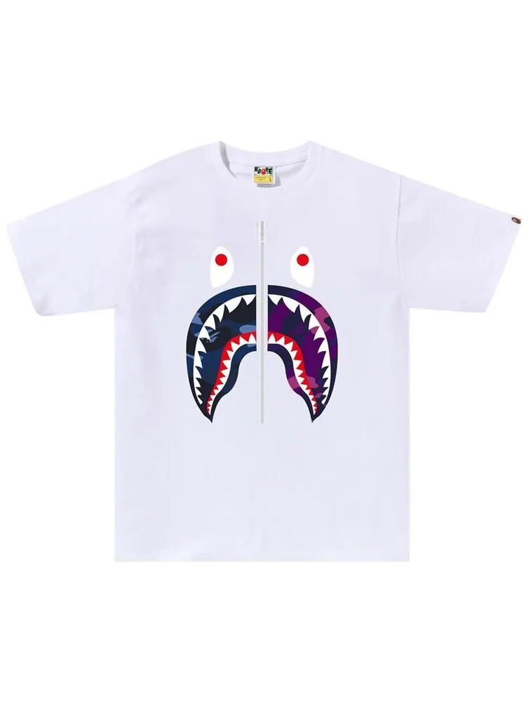 Футболка BAPE Color Camo Separate Shark Tee — изображение 1 из 1, белый/темно-синий