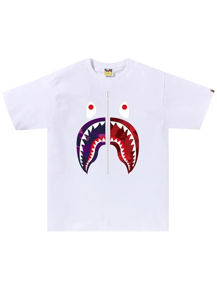 Футболка BAPE Color Camo Separate Shark Tee — изображение 1 из 1, белый/фиолетовый