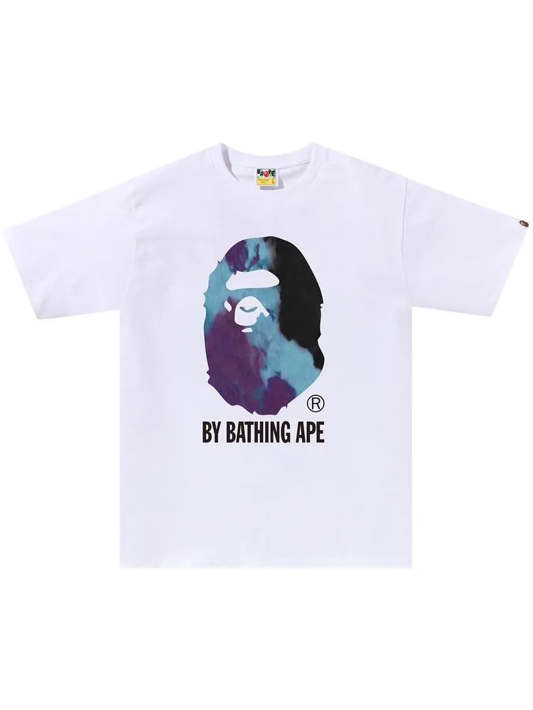 Футболка BAPE Tie Dye By Bathing Ape Tee — изображение 1 из 1, белый/черный